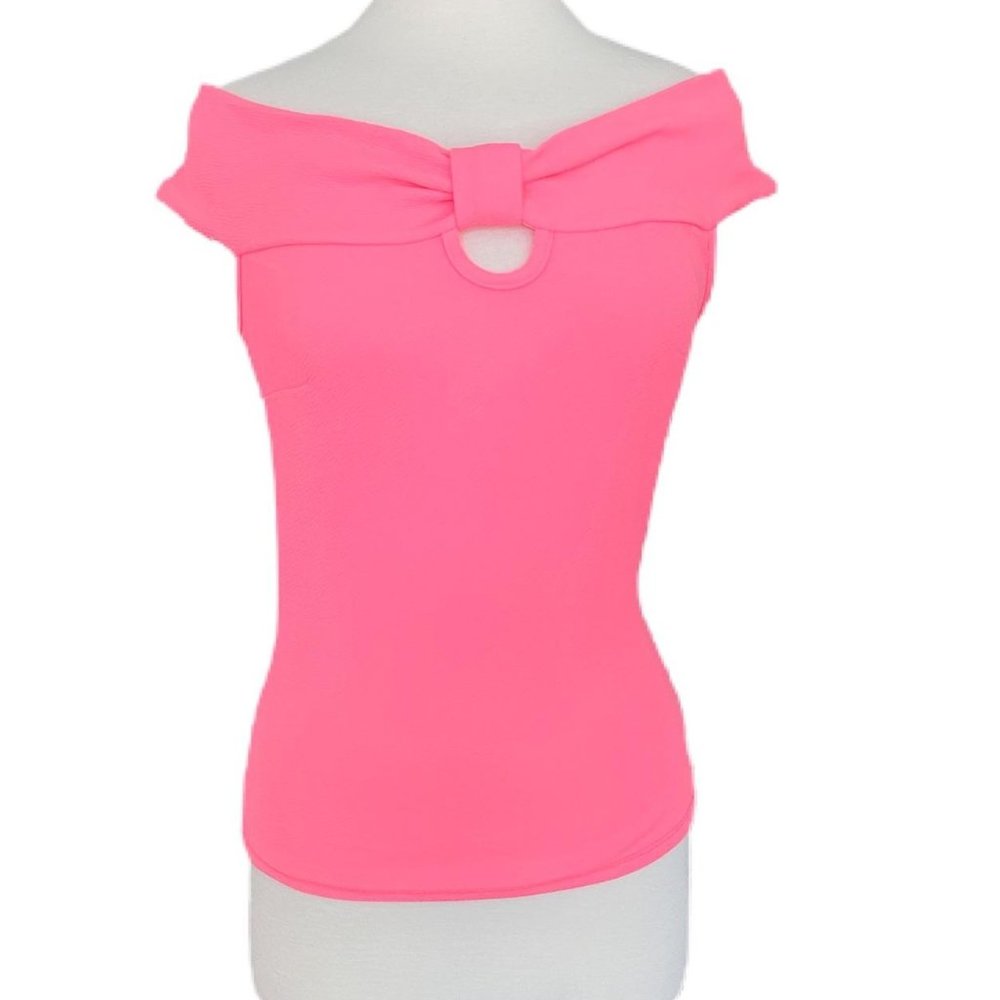 NWOT Hot Pink Off the Shoulder Top | Large